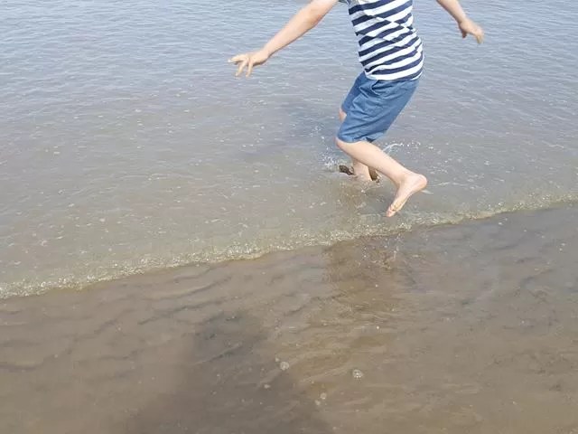 jumping the waves at berrow beach