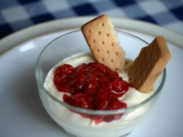 lemon and raspberry fool.