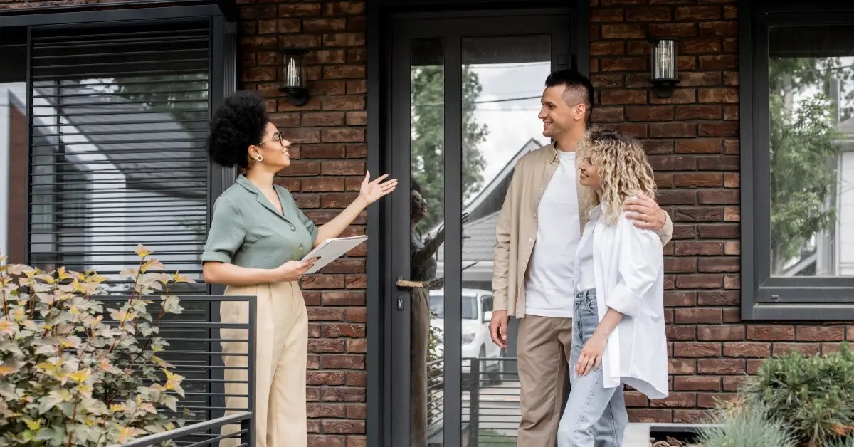 couple looking at a house