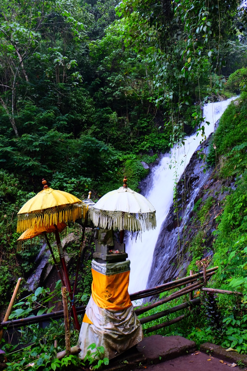 Hindu setting with offerings at the waterfalls | Lovina