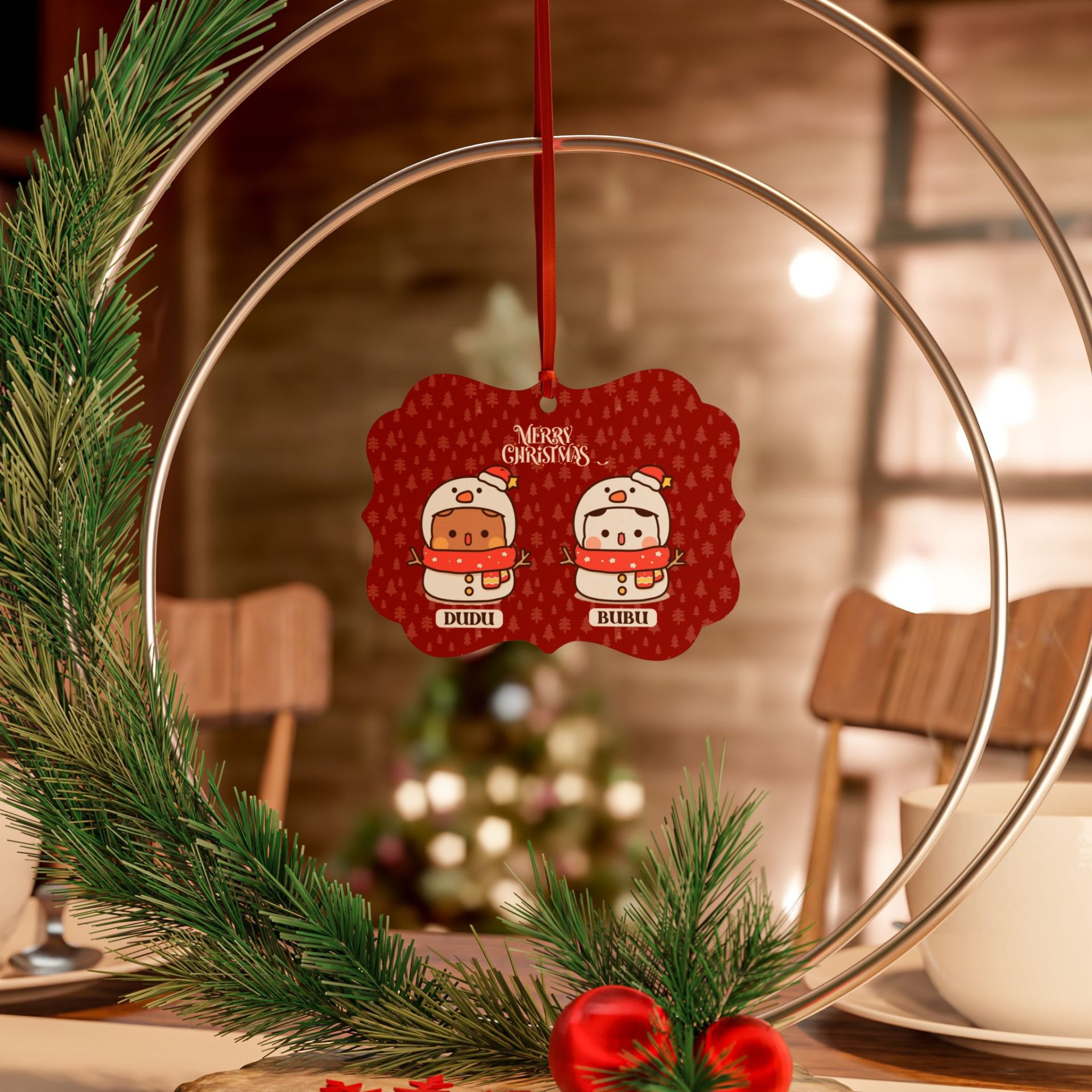 Bubu Dudu Christmas Aluminum ornament
