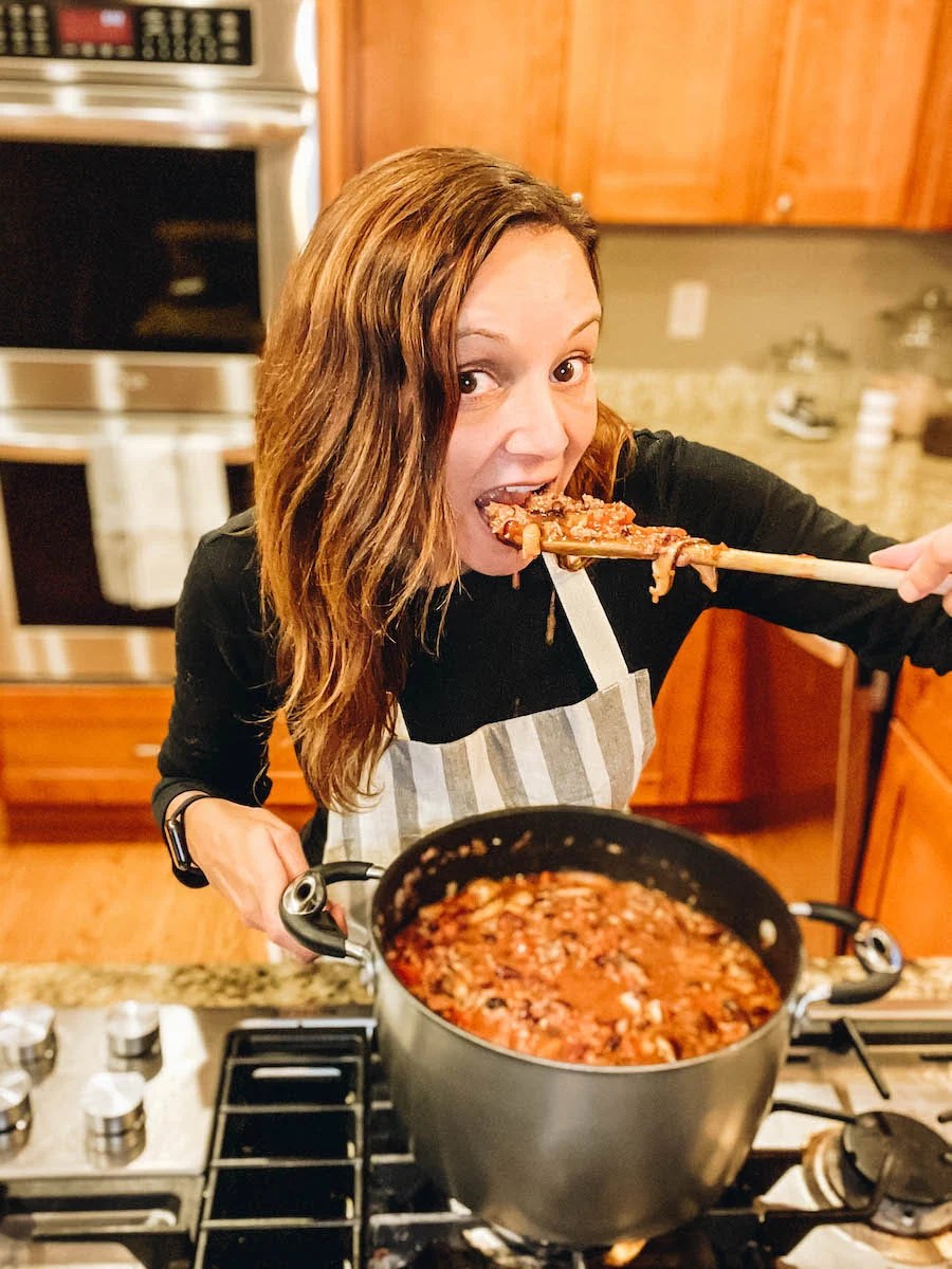 Annette White doing one of her favorite Hobbies, cooking