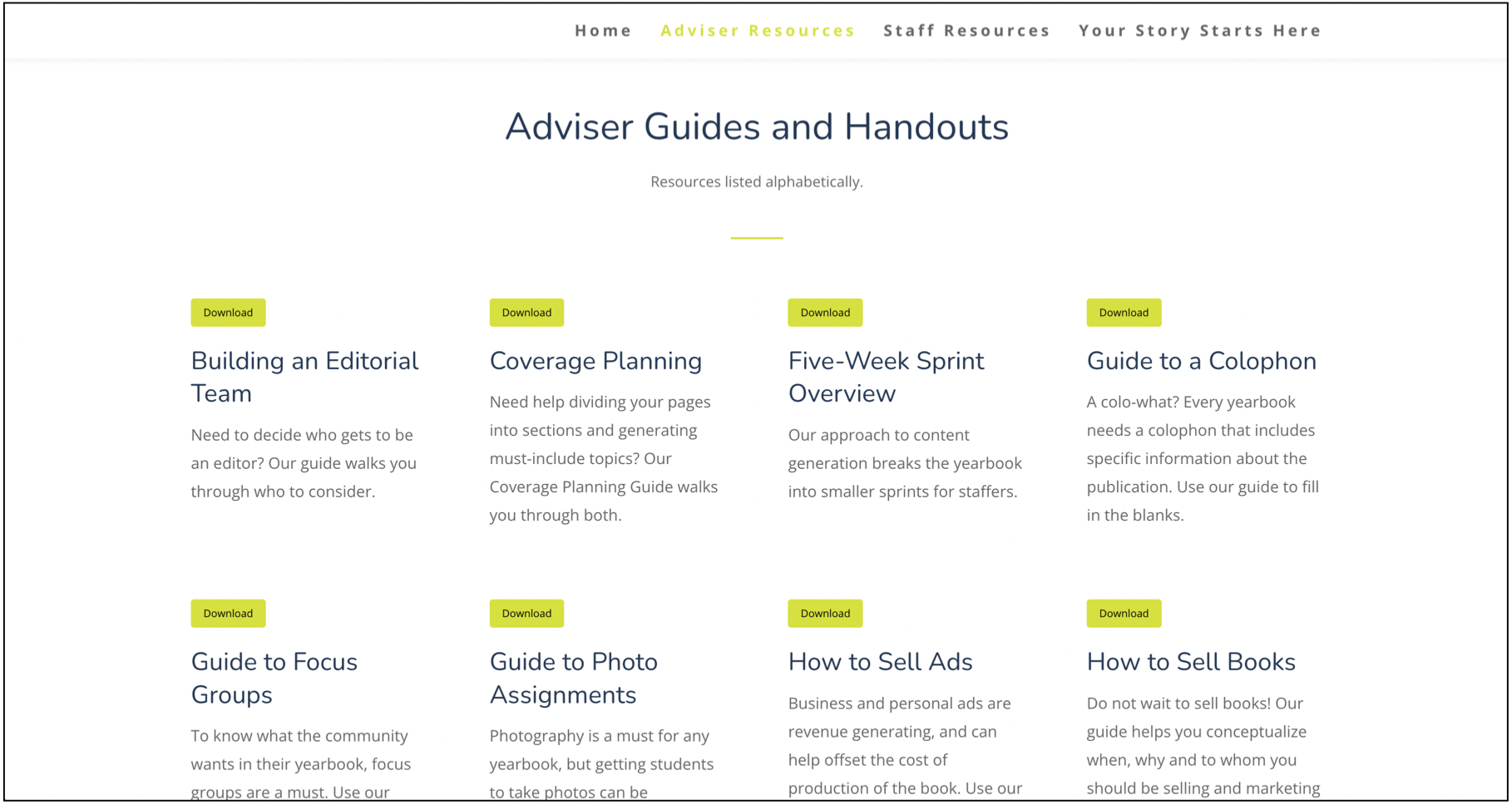 Adviser Guides and Handouts