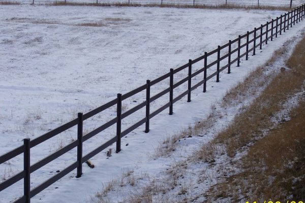 Three-Rail Black Fence