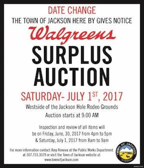 Walgreens surplus auction rescheduled for July 1 Product Brand Buckrail - Jackson Hole, news