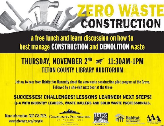 Habitat shoots for zero waste construction at The Grove; learn how they did it Construction waste Recycling Buckrail - Jackson Hole, news