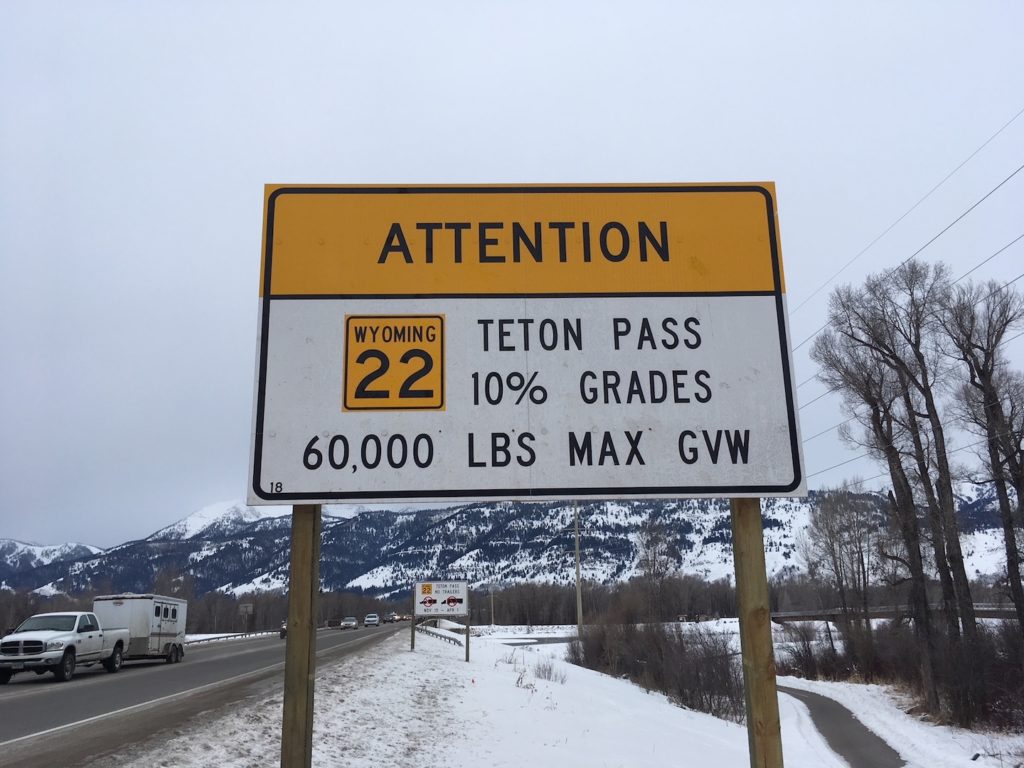 New signs will inform truckers earlier about Pass restrictions   Buckrail - Jackson Hole, news