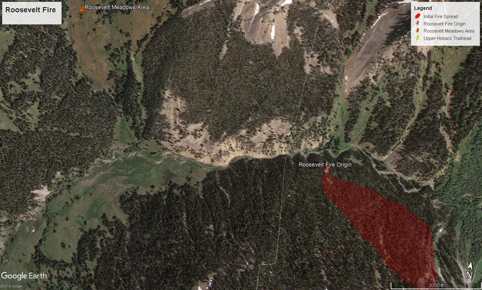 Roosevelt Fire Mid Range Origin Map