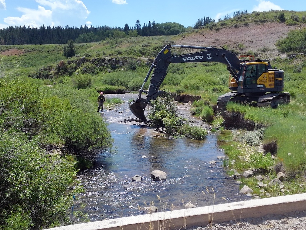 Before: July 2019. Stream is over-widened and downcut, with eroding banks. Photo: CTNF