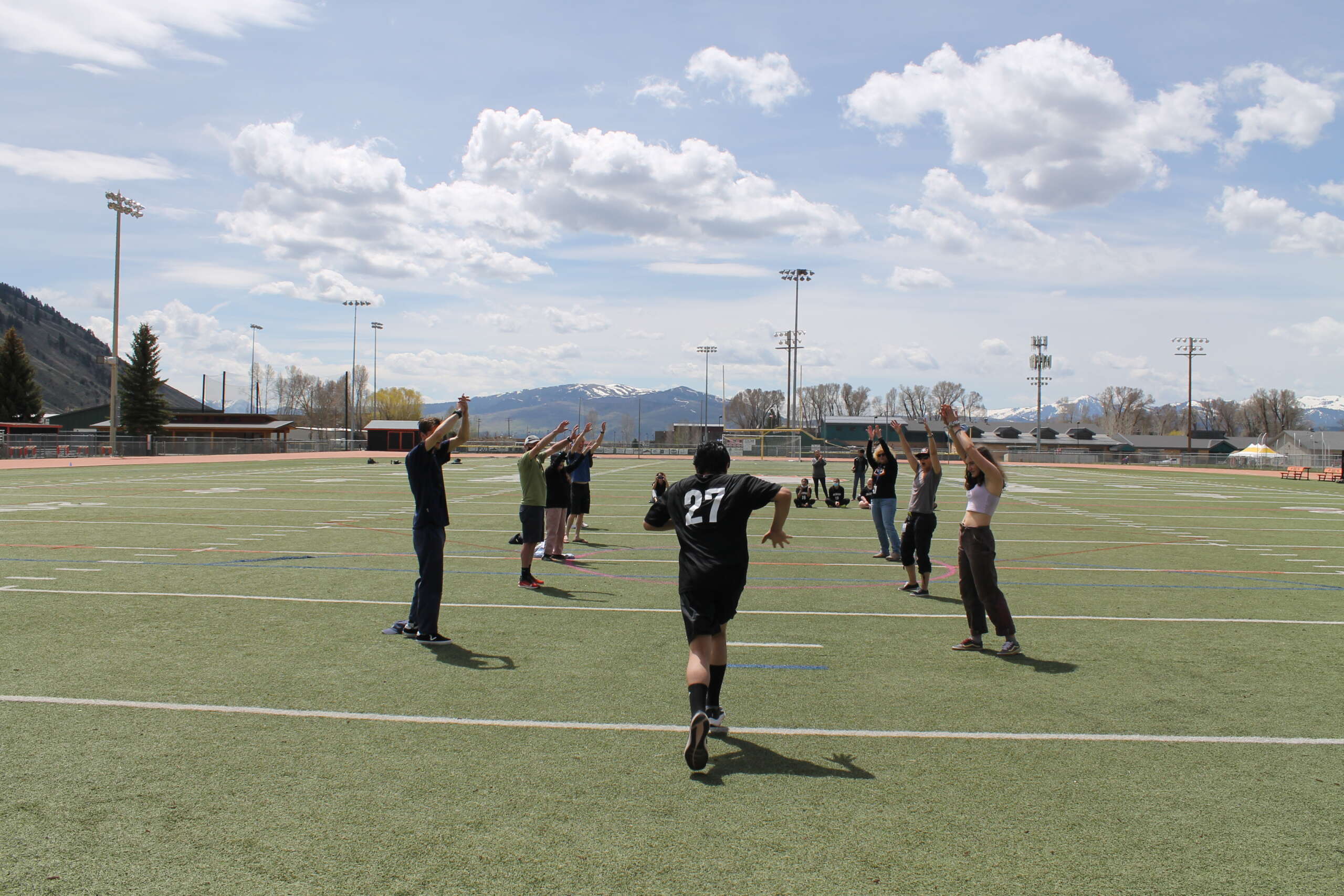 Erick Ramirez runs onto the field during introductions. Photo: TCSD