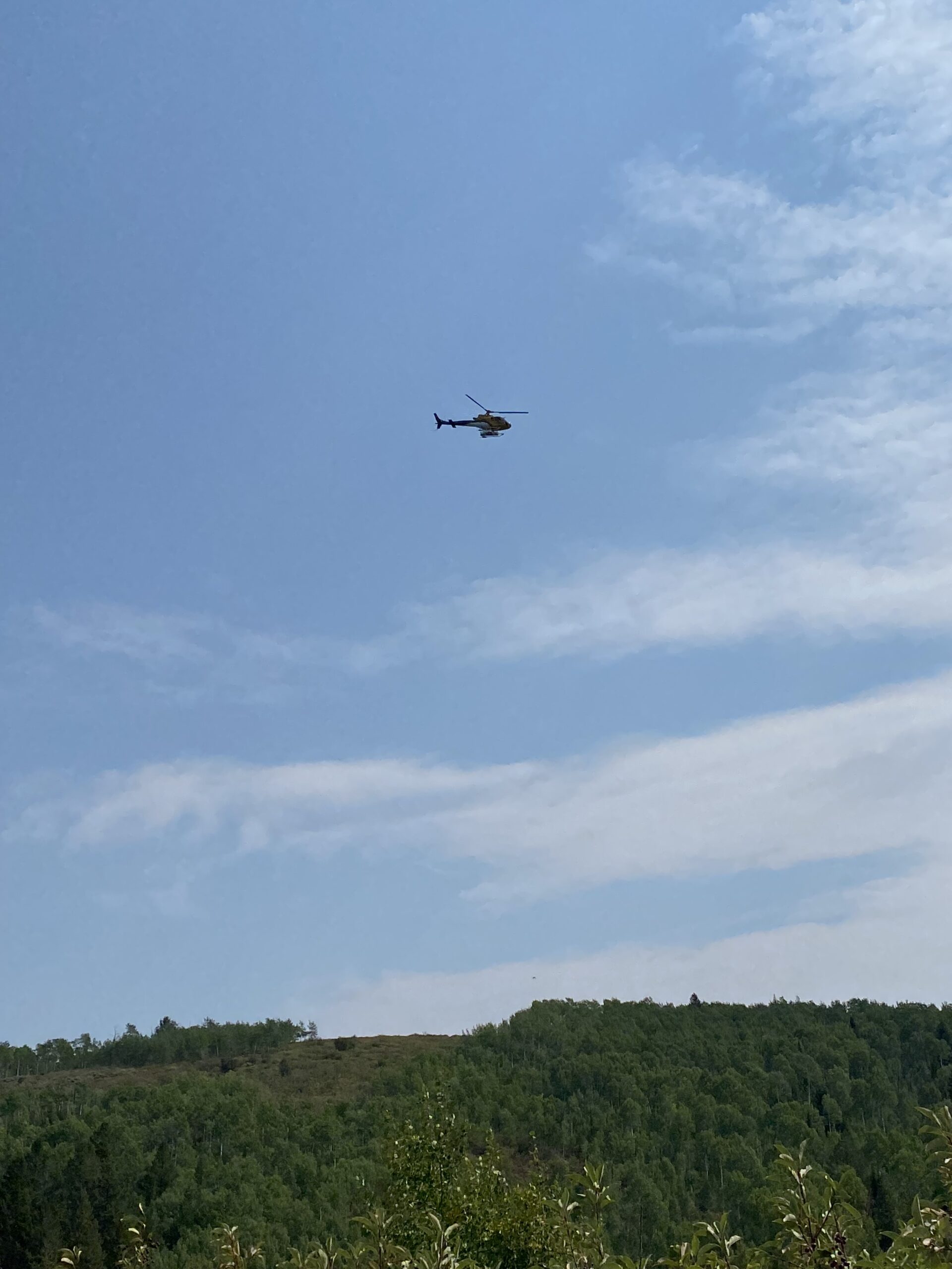 A helicopter was on the scene today, Sept. 2 Photo: Buckrail