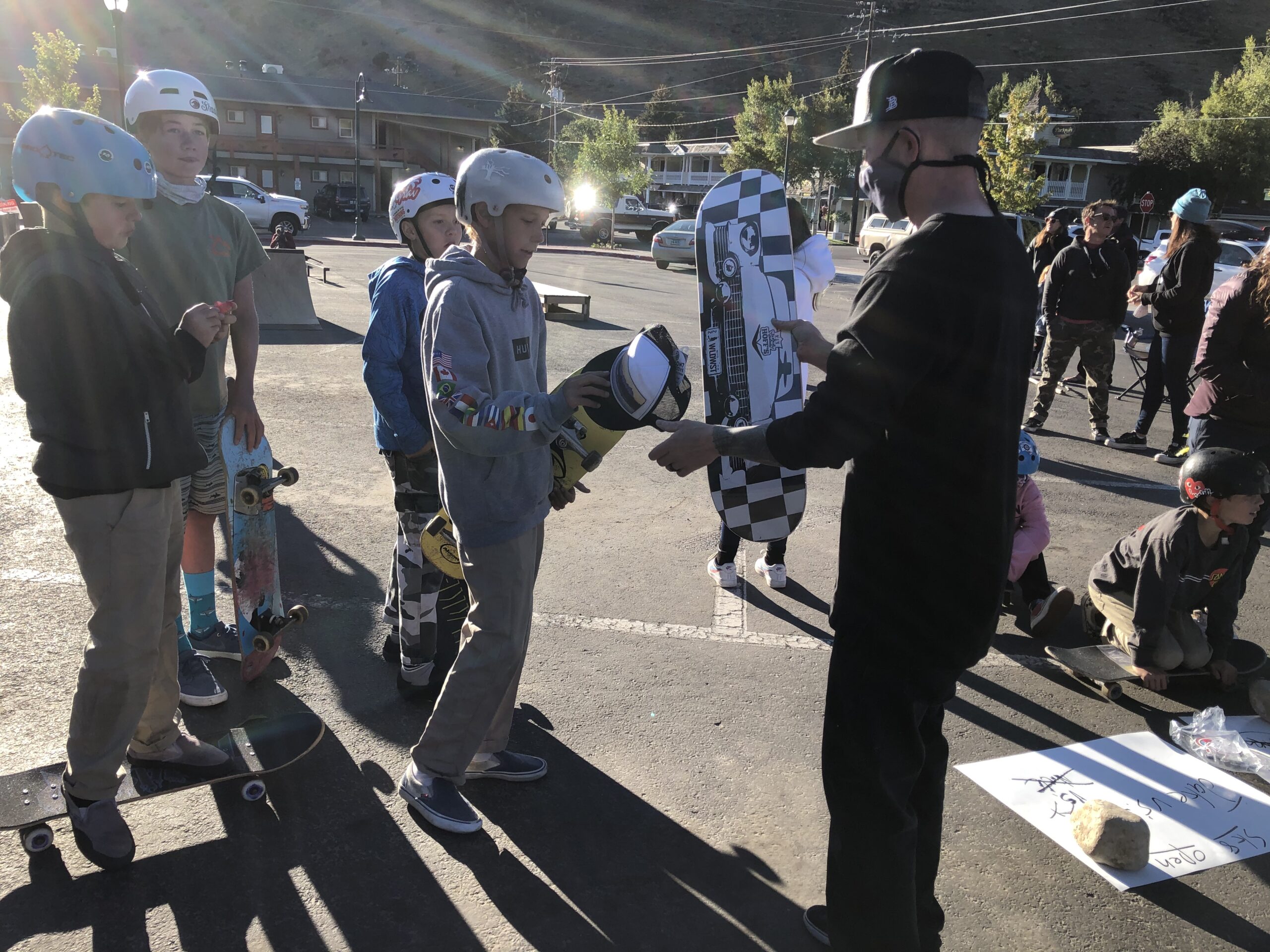 Dowell in action at an event for his nonprofit, Carving the Future. Photo: Courtesy of Adam Dowell