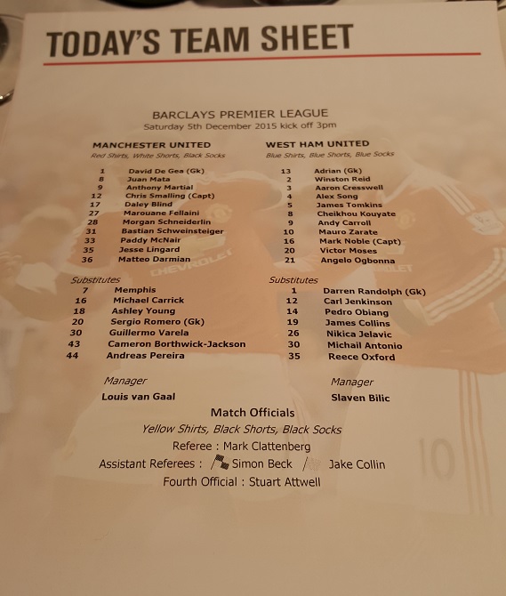 You also get a lineup sheet for the game