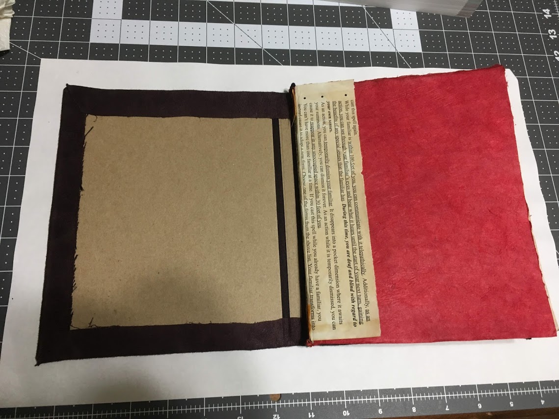 gluing the fabric to the cover material