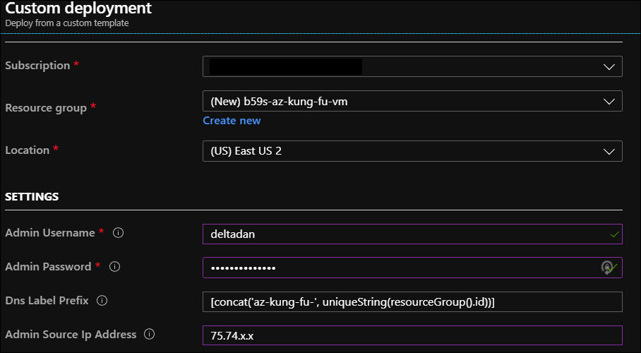 User name, password, and IP Address for NSG