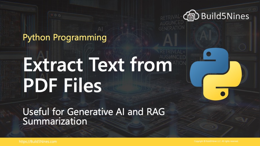Extract Text from PDF Files with Python for use in Generative AI and RAG Solutions