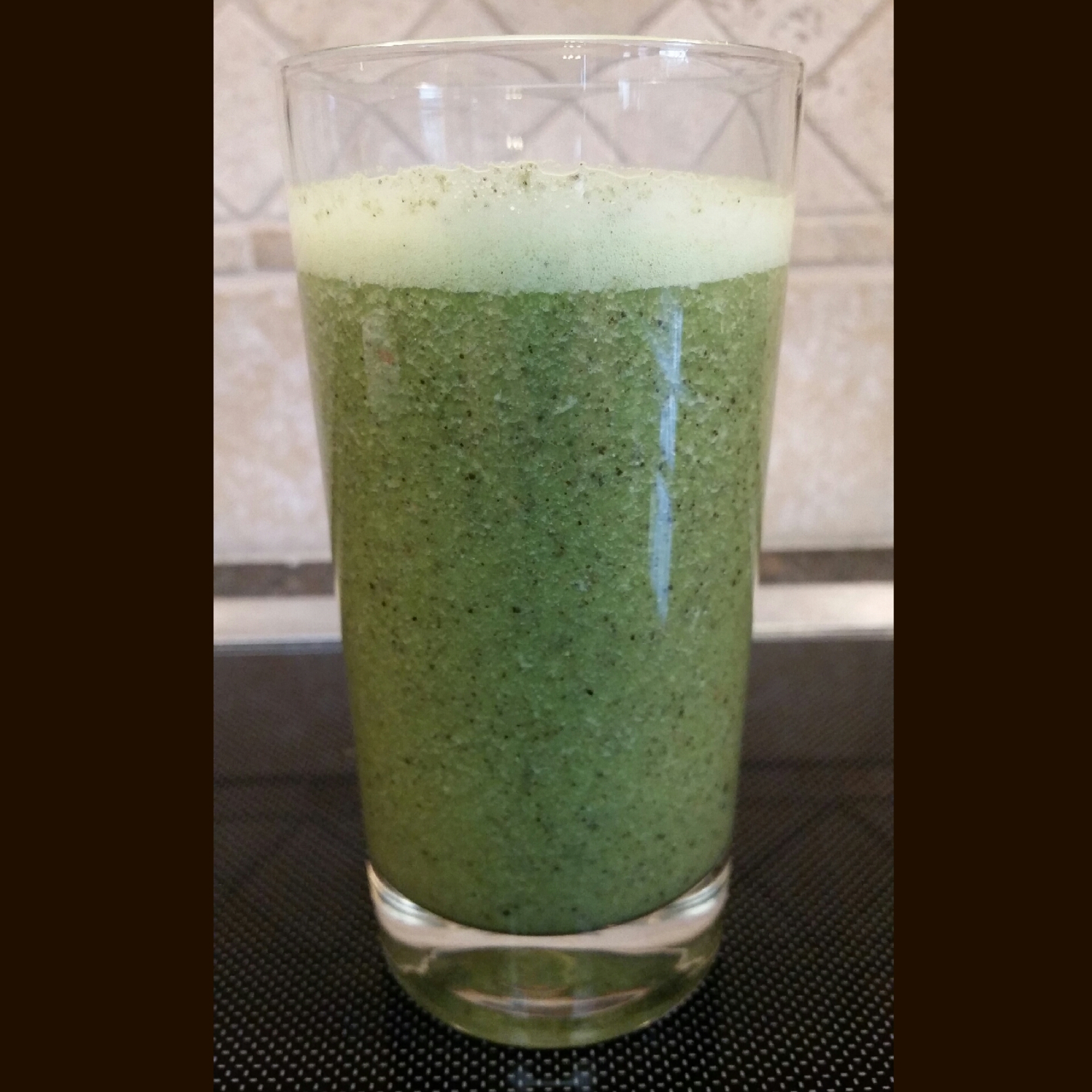 Start your day with a tasty and nutritious green drink :) Chia seeds, Nutiva hemp protein, kale medley - Taylor Farms Organic (spinach, kale, chard, carrots), raw almonds, Macro Life Naturals macro greens, and a banana