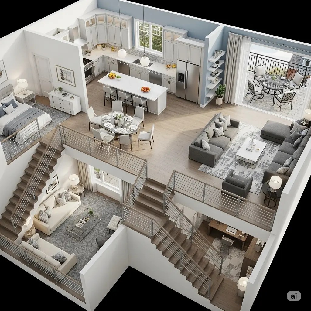 village-multilevel-floor-plan-isometric