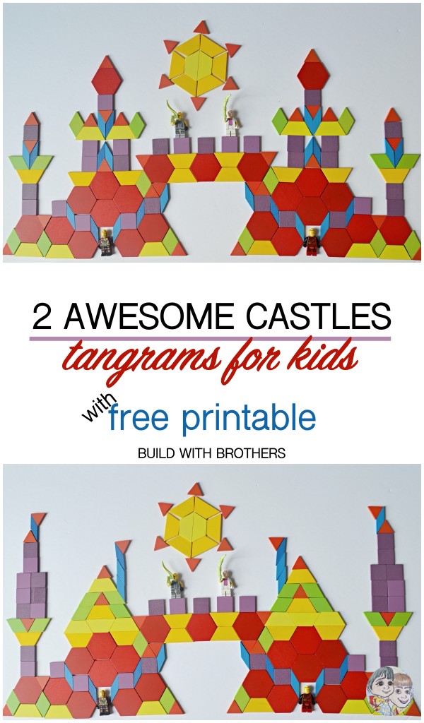 diy castle puzzles using tangrams for kids teaching symmetry build with brothers
