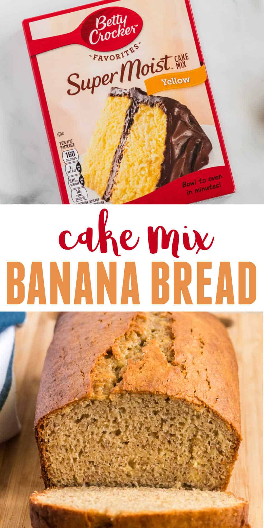 Stir together bananas, sugar, milk, oil, vanilla and eggs in large bowl. Yellow Cake Mix Banana Bread Recipe Build Your Bite