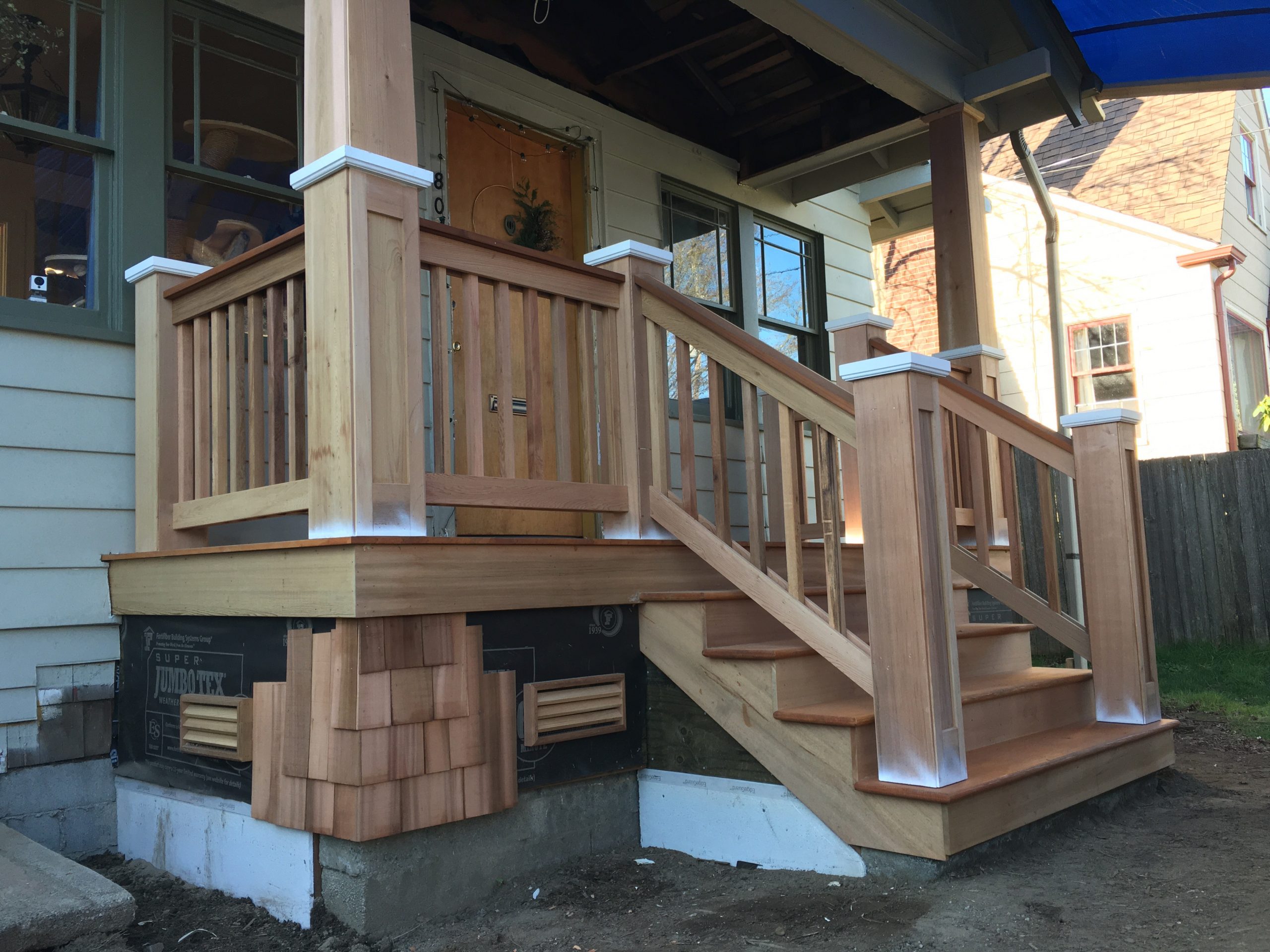 Historic Craftsman Front Porch New Build By Westbrook Seattle Historic Home Restoration Master Carpentry Westbrook Restorations