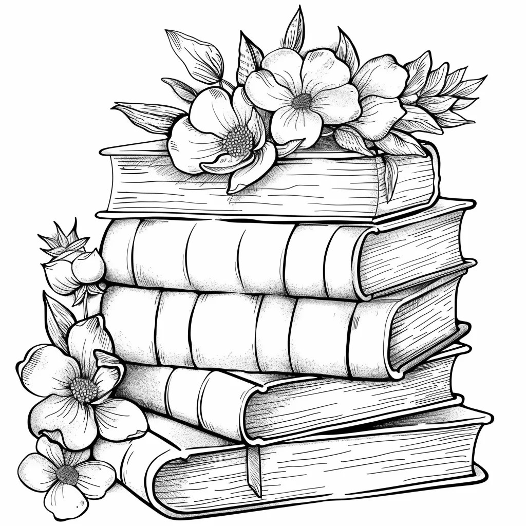 Books coloring page