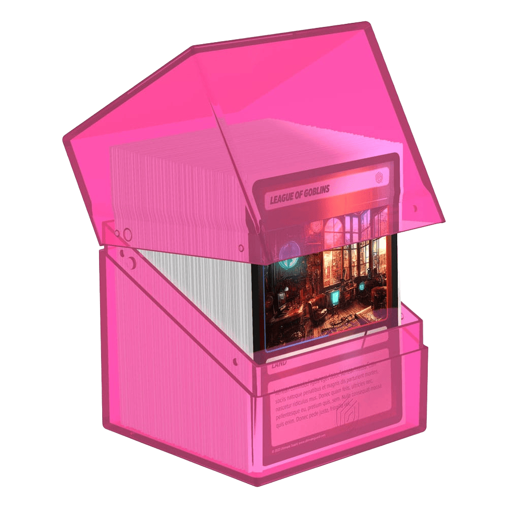Ultimate guard boulder 100+ clear rhodonite bij Bumblebeez Spellenwinkel
