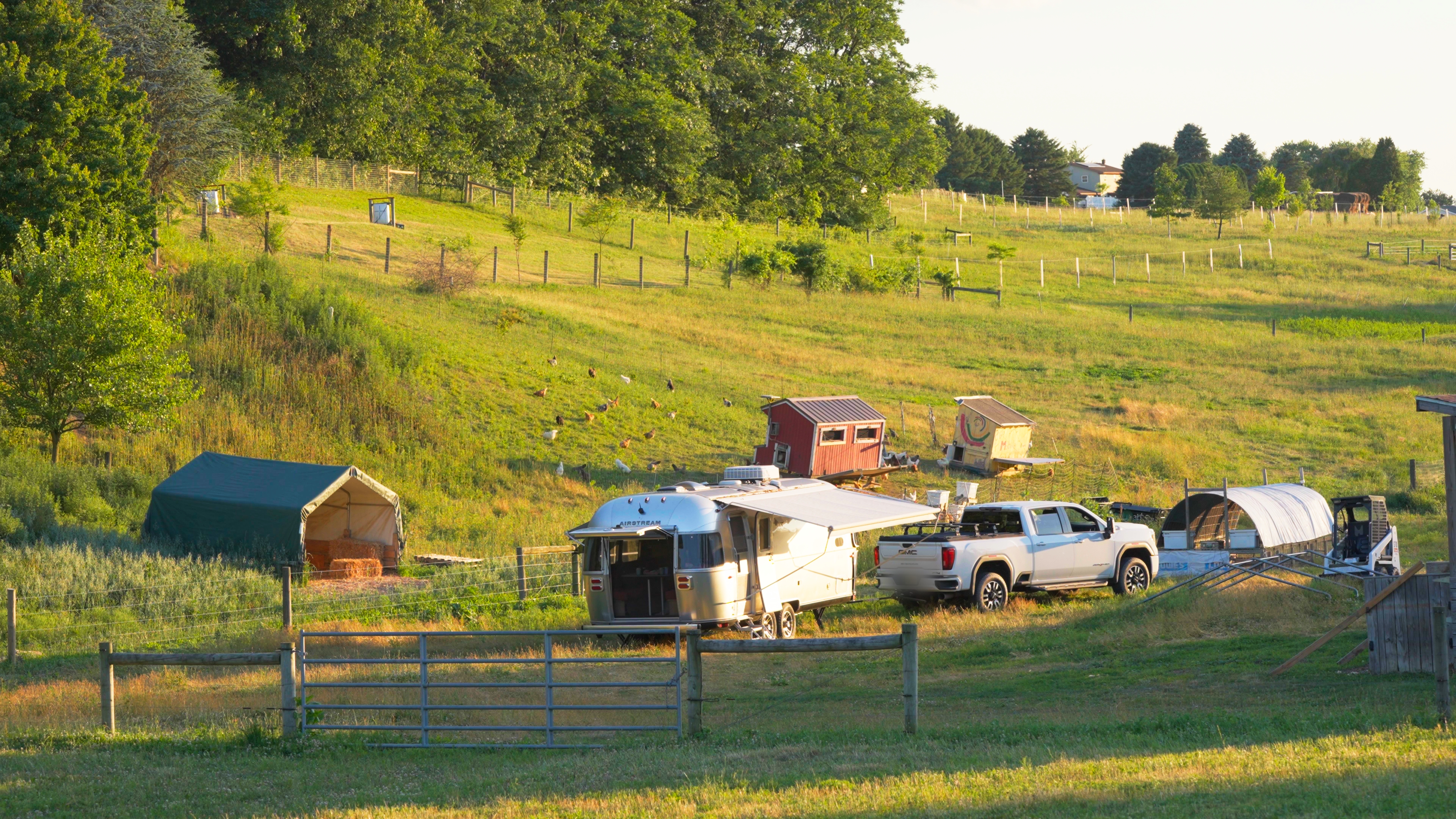 Family RV Camping at a Farm: Surrounded by Amazing Animals