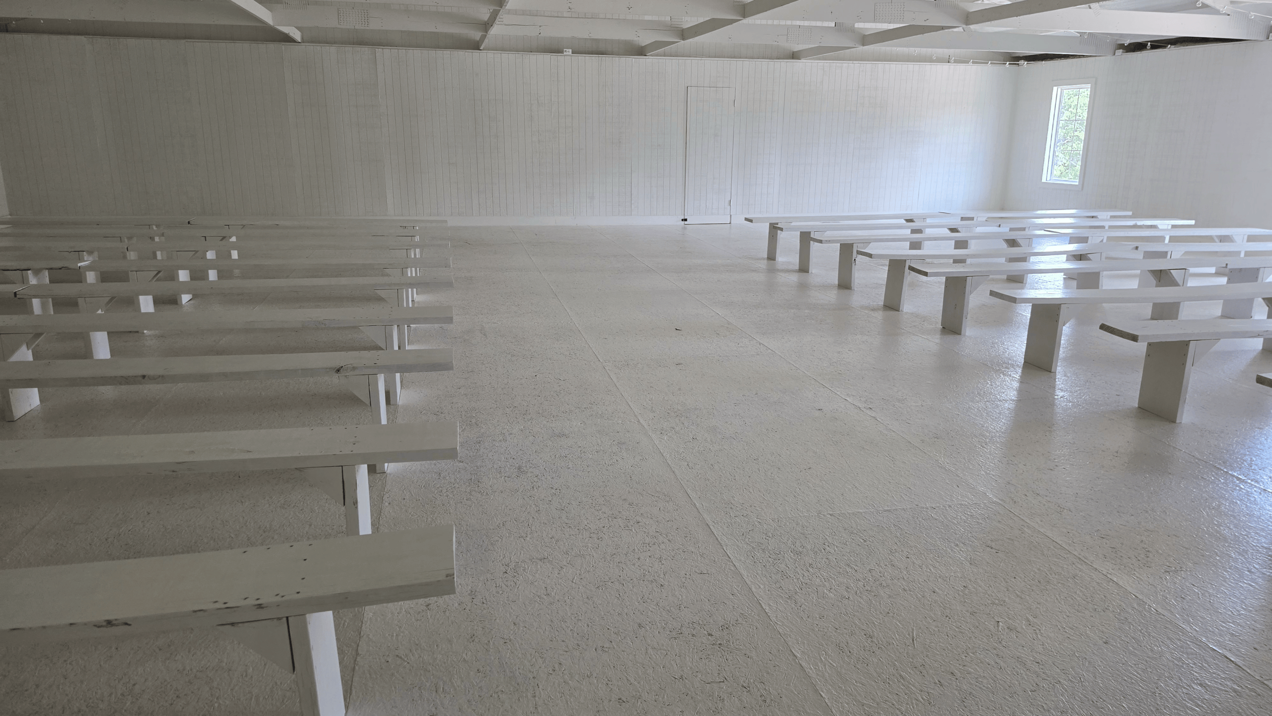 Open interior space in the main building is ripe with possibilities
