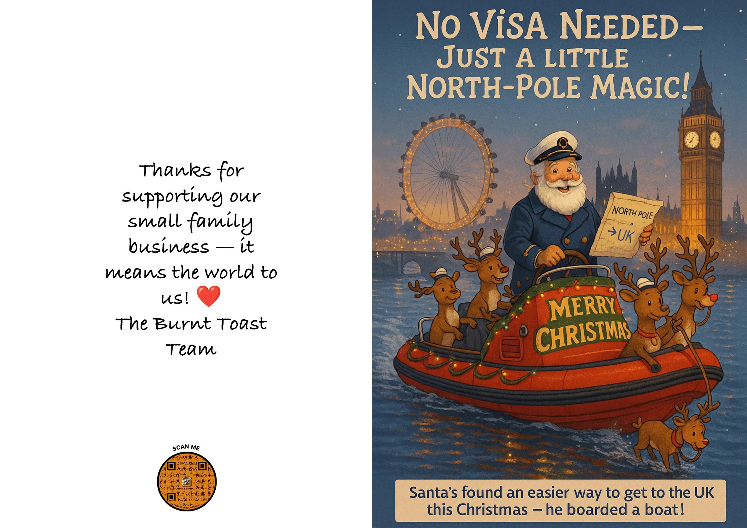 Retro Christmas Card – Santas Boat