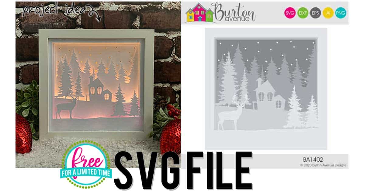 9x9'' (23x23 cm) svg files can be resized but you must keep the same aspect ratio. 3d Lighted Winter Shadow Box Burton Avenue