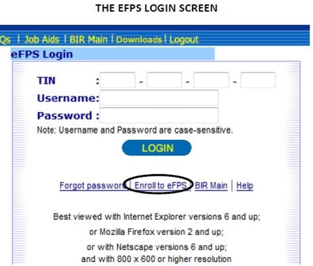 How To Register With The Bir Efps Efiling And Payment System Business Tips Philippines