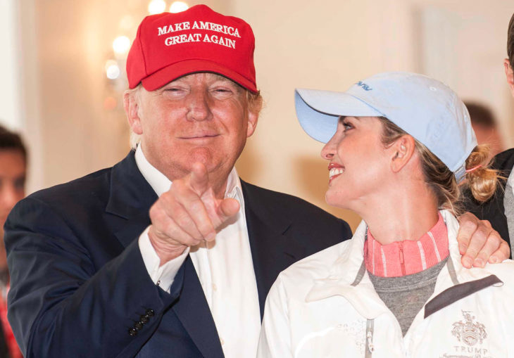 Turnberry, South Ayrshire, Scotland. 30.07.2015 US presidential hopeful Donald Trump with his daughter Ivanka on the opening day of the Ricoh Women's British Open at Trump Turnberry.
