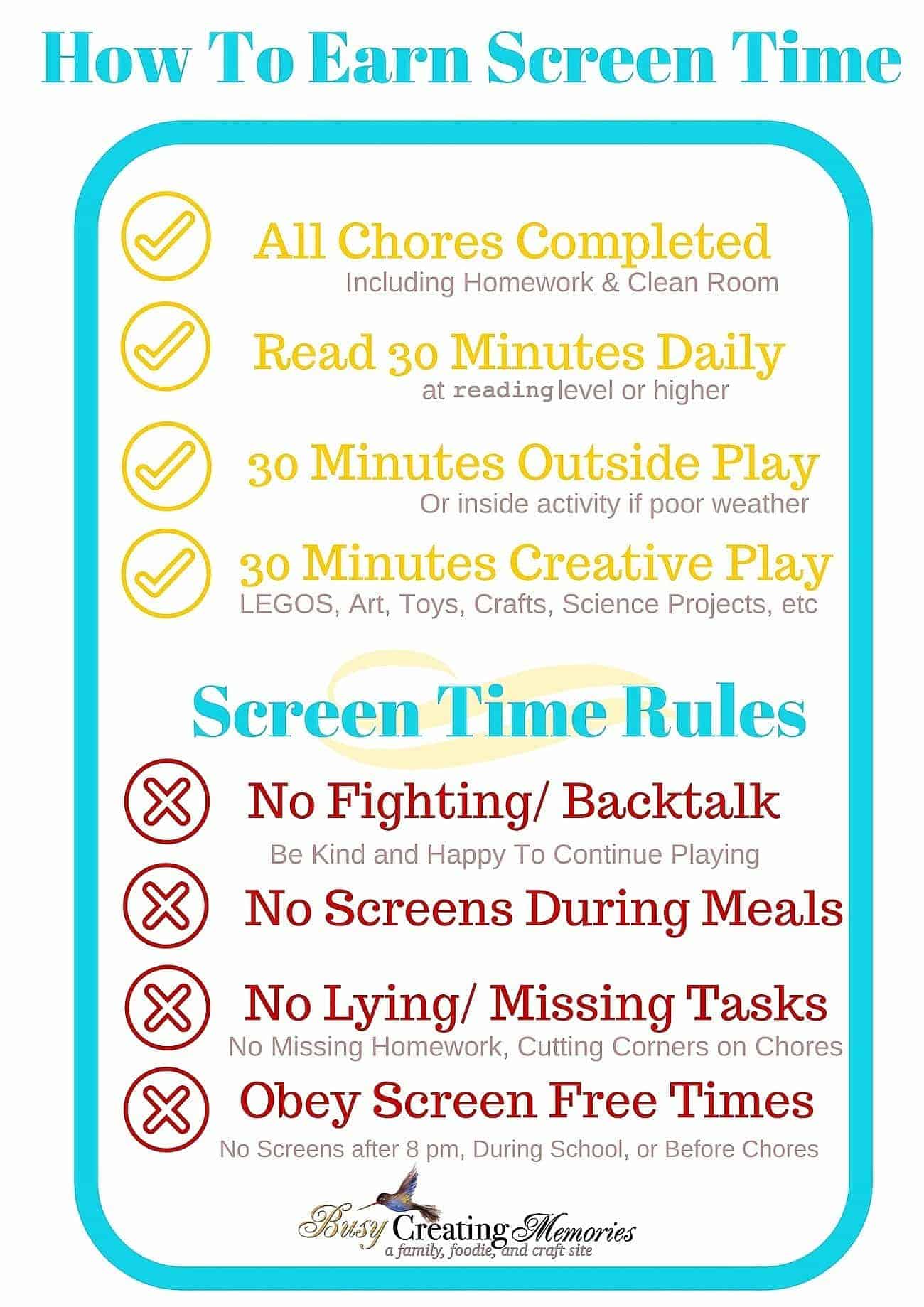 how to teach kids responsible screen time free printable
