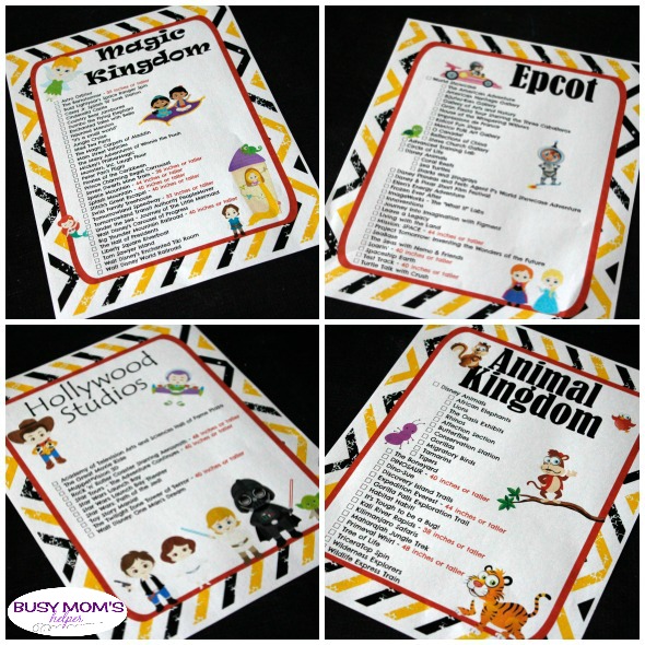 free printable walt disney world ride checklists busy moms helper