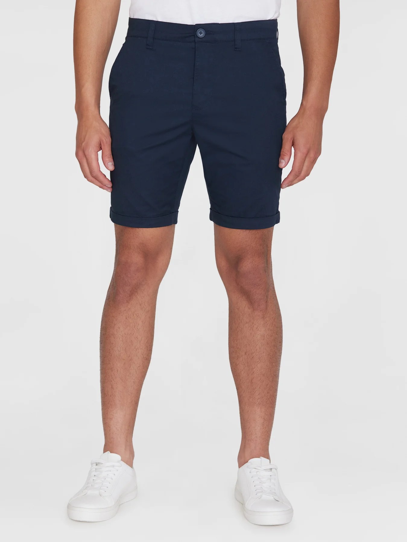 Knowledge Cotton Apparel,CHUCK REGULAR CHINO POPLIN SHORTS-Total Eclipse