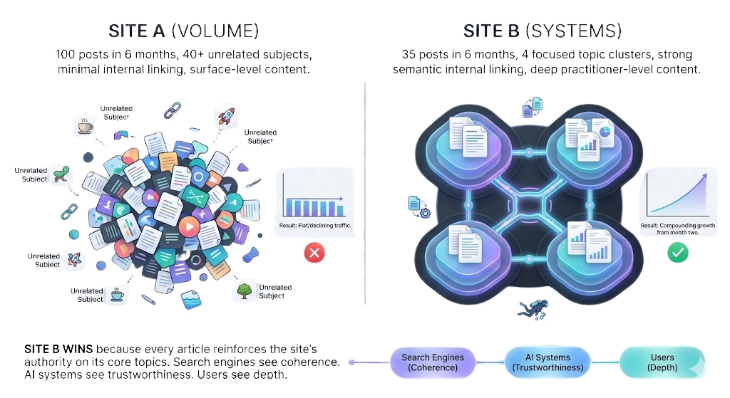 Real Example: High-Volume Blog vs. Strategic Content System