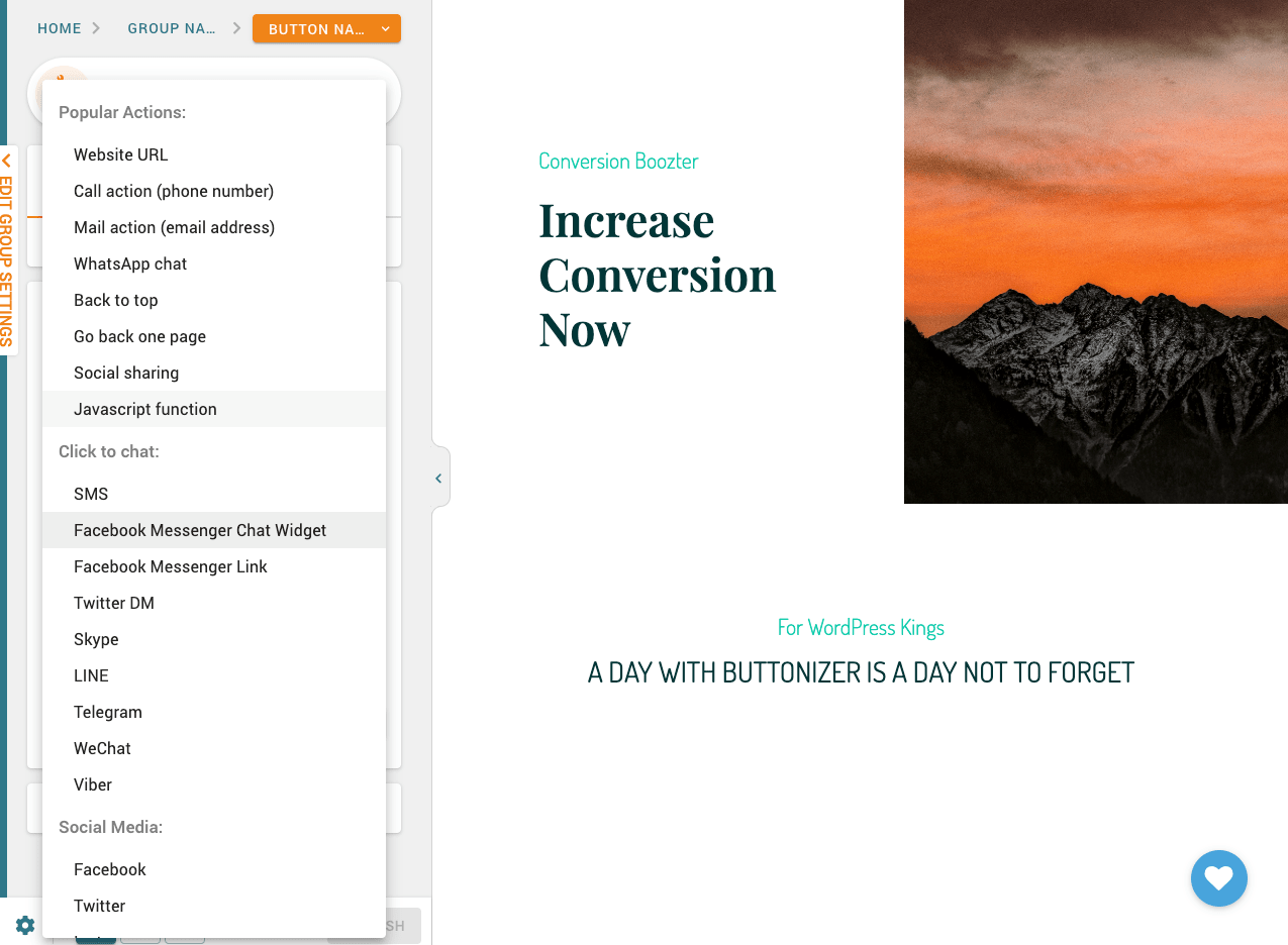 Perfect for blog posts and content heavy pages, monarch allows you to place sharing buttons either above the. Buttonizer The 1 Floating Action Button Plugin For Wordpress