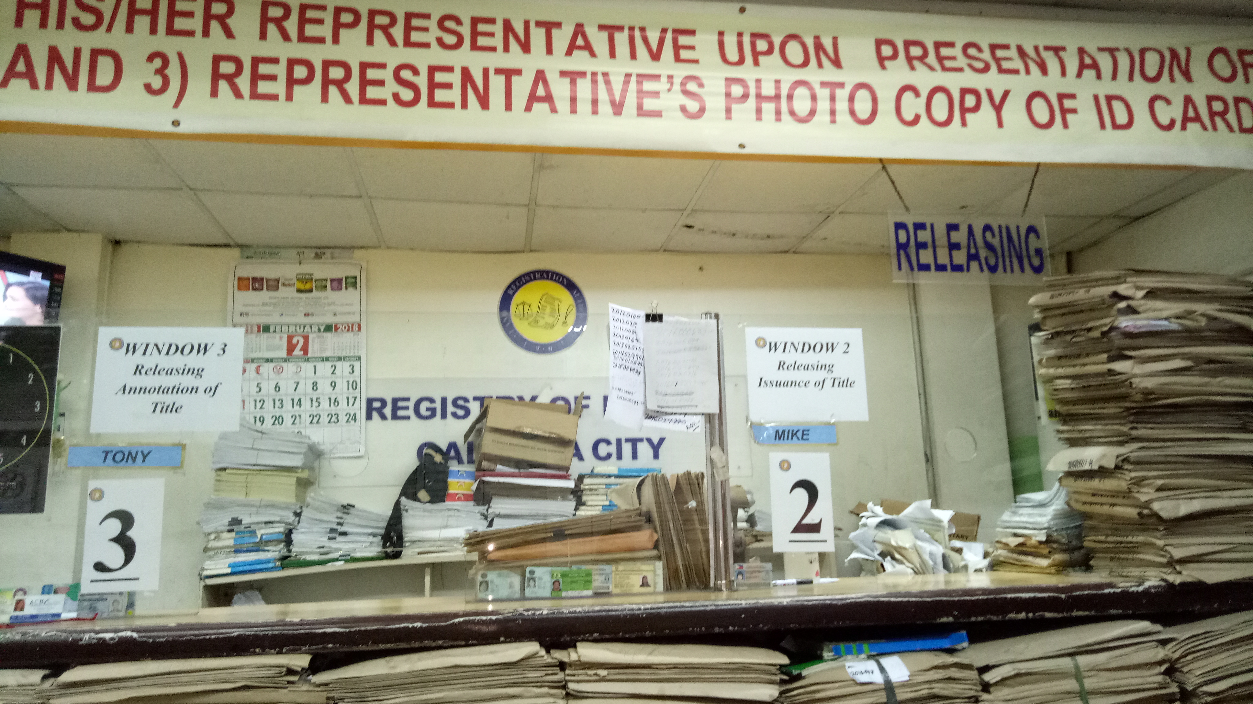Inside the Registry of Deeds Calamba