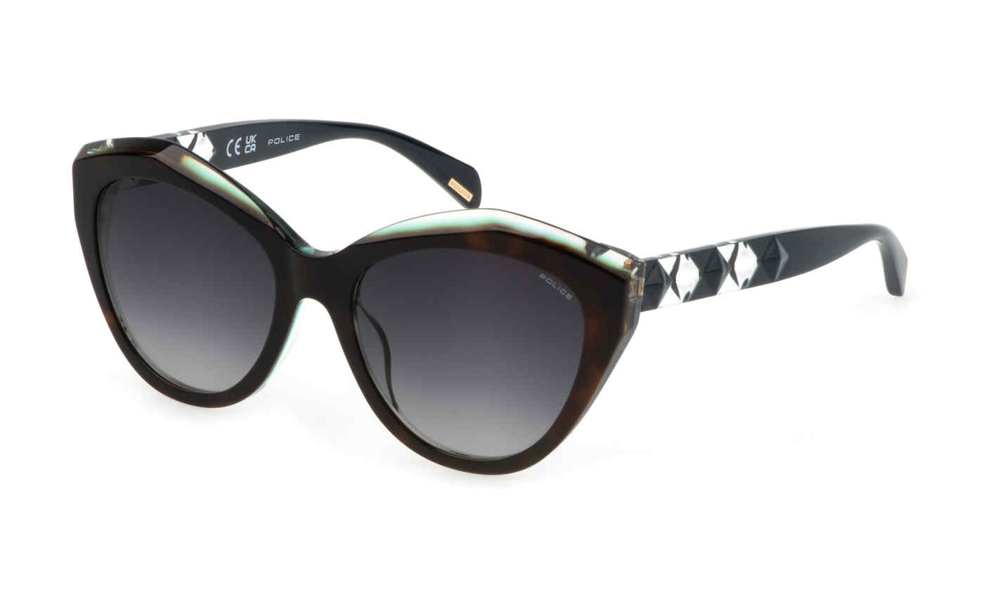 POLICE SUN SPLL35 Sunglasses HAVANA-GREEN-07NV 55mm