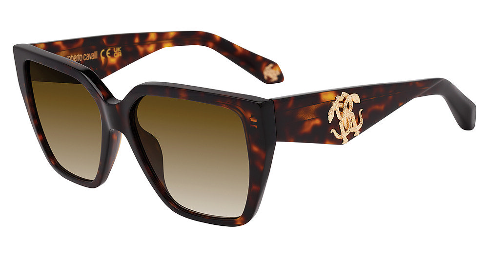 ROBERTO CAVALLI SUN SRC137 Sunglasses SHINY-BROWN-YELLOW-HAVANA-074 57mm