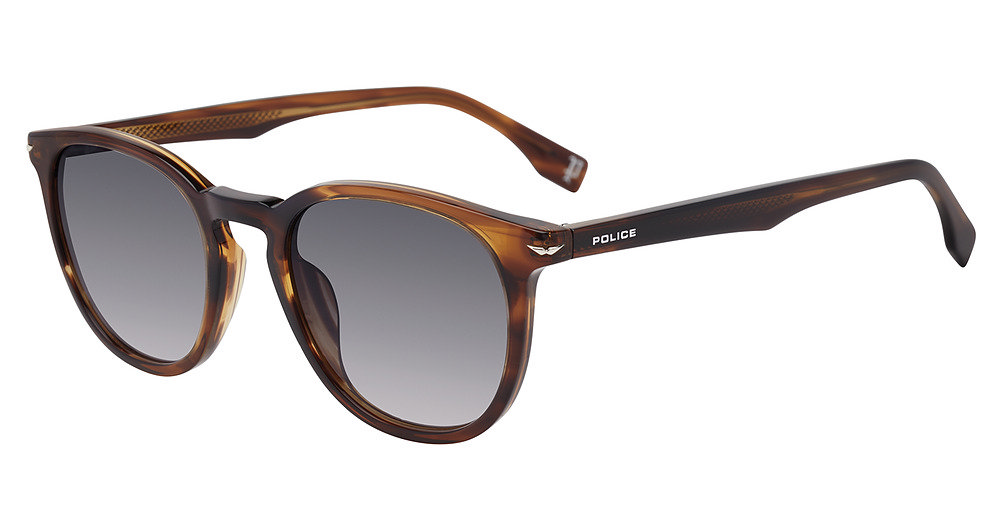 POLICE SUN SPLQ82 Sunglasses STRP-BROWN-HONEY-HAVANA-07LC 52mm