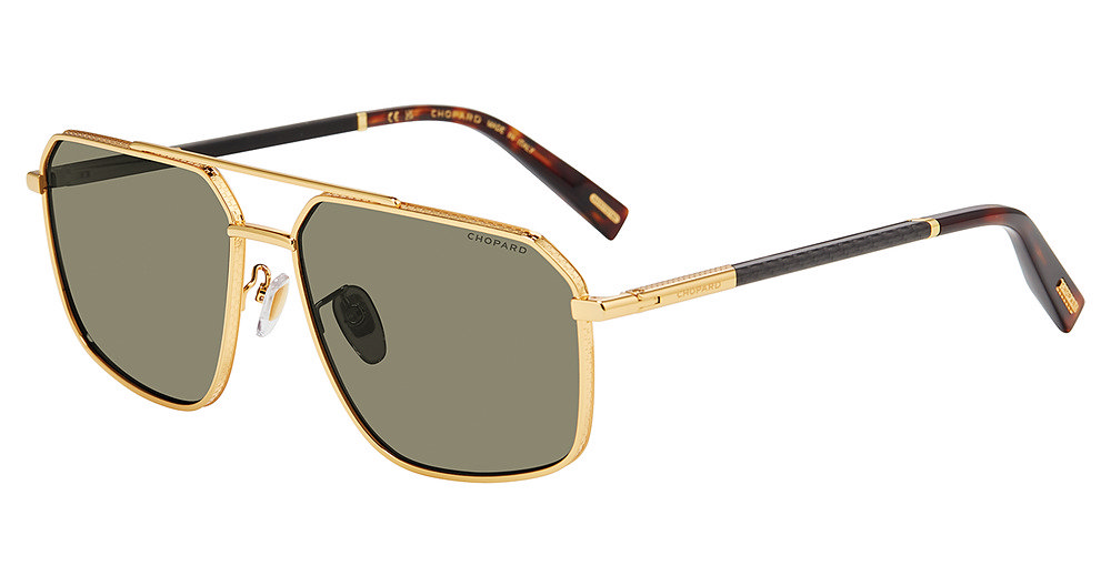 CHOPARD SUN SCHL77 Sunglasses YELLOW-GOLD-400P 61mm