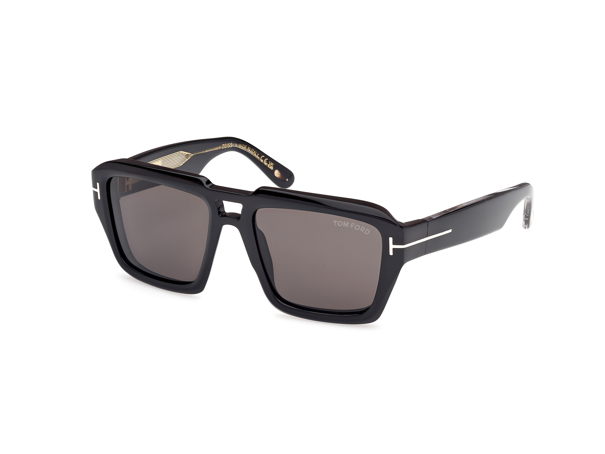 TOM FORD ICON FT1202 Sunglasses 01E - SHINY BLACK / SHINY BLACK 56mm