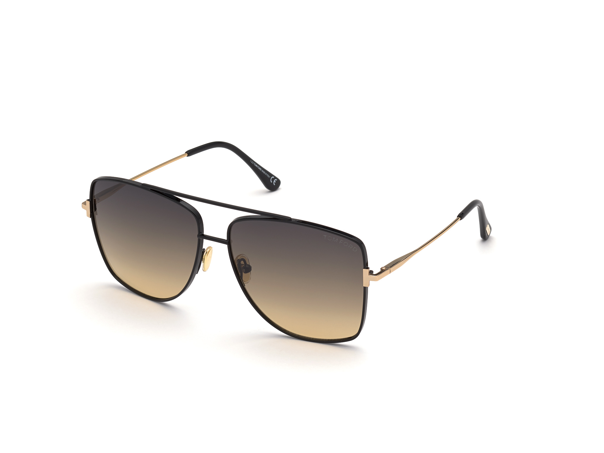 TOM FORD FT0838 REGGIE Sunglasses 01B - SHINY BLACK / SHINY ROSE GOLD 61mm