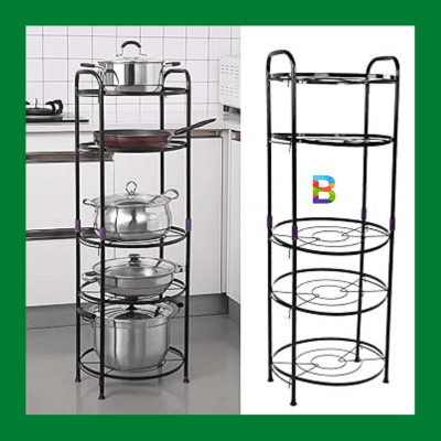 5 Layer Pot Rack by buyonebd – Heavy-duty vertical kitchen organizer for pots and pans in Bangladesh