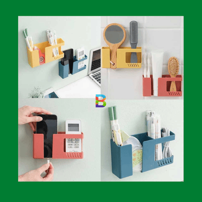Wall Mounted Double Layer Phone Holder for easy phone and accessory storage