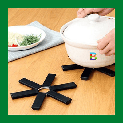 BuyOneBD Folding Pot Mat for heat protection and easy storage in the kitchen.