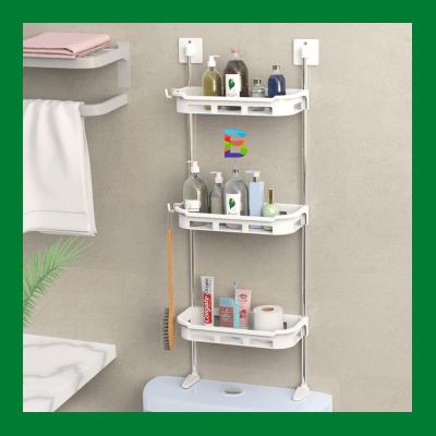 Multifunctional Storage Rack Stikergum – Self-adhesive, durable wall-mounted organizer for kitchen and bathroom use in Bangladesh.