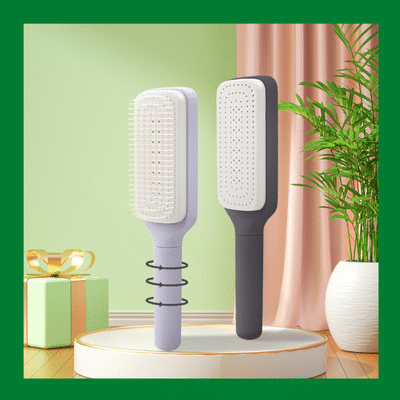 Fashion Fashion hair comb all hair Types – Self-Cleaning Detangling Comb with Ergonomic Handle